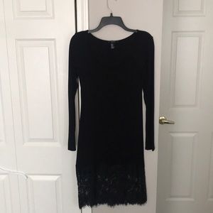 Black Dress with Lace Skirt